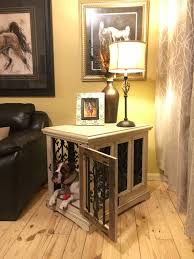Custom Dog Kennel Solid Wood End Table Side Table Functional Furniture Rustic Design Shabb Dog Crate Table Dog Crate End Table Dog Kennel Furniture