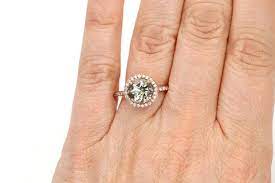 Rose Gold Green Amethyst Ring Diamond Halo Engagement Ring 14k Etsy Green Amethyst Ring Green Amethyst Jewelry Morganite Engagement Ring