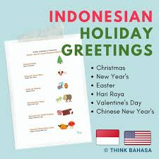 Indonesian Holiday Greeting Handout Free Handouts Holiday Greetings Indonesian Language