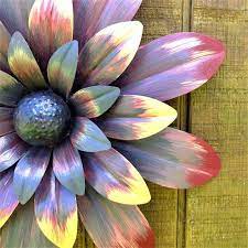 Outdoor Metal Wall Art Rustic Decor Fall Wreath Garden Decor Outdoor Decor For Porch Or Patio In 2021 Metal Flower Wall Art Outdoor Metal Wall Art Flower Wall Art