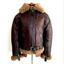 Men S Aviator Raf B3 Sheepskin Fur Shearling Leather Bomber Flying Jacket Fashion Clothing Shoes Accessori Real Leather Jacket Leather Jacket Flying Jacket