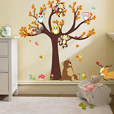 Non hai bisogno di alcun aiuto per applicare alle pareti o ad altre superfici i nostri adesivi: Ufengke Cartone Animato Foresta Animale Gufo Scimmia Orso Albero Adesivi Murali Camera Dei Bambini Vivai Adesivi Da Parete Removibili Stickers Murali Decorazione Murale Amazon It Casa E Cucina