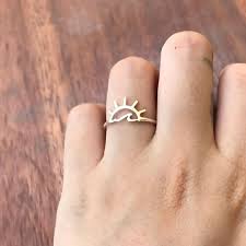 sunrise ring wave ring sun ring wave jewelry ocean ring