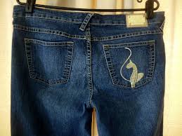 Womens Baby Phat Jeans Co Straight Leg Gold Cat With Crytal Rhinestones Size 11 Baby Phat Jeans Baby Phat Women