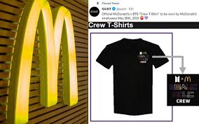 Mcdonald's is like a friend who has always been there for me, bts member jungkook said in a. Mcdonald S Staff Members Worldwide To Wear Hangul T Shirts For Bts Campaign Allkpop
