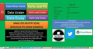 All the research and custom writing services provided by the company have limited use as stated in the terms and conditions. Aplikasi Kartu Soal Pg Dan Essay Dilengkapi Dengan Analisis Soal Menggunakan Excel Blog Edukasi