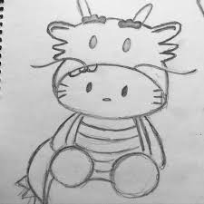 Hello Kitty Dragon #hellokitty #sketch #sketching #drawing #sanrio #art  #fanart #drawing #draw #illustrate