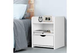 Small black bedside table with drawers. Artiss Bedside Table Fara Collection White Kogan Com