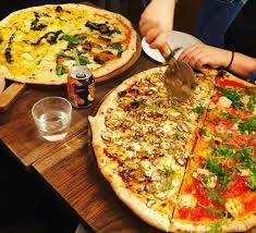 I Ate 20 Inch Home Slice Pizzas With Mushrooms Salami Goats Cheese Aubergine Harissa Cauliflower Cheese And Greens Cauliflower Cheese Stuffed Mushrooms Food
