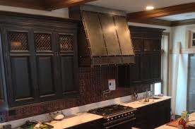 Wall Mounted Summit Custom Range Hood With Antique Zinc Finish By Amore Design Factory Luxury Kitchens Island Design Custom Range Hood