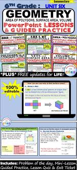 Geometry 6th Grade Powerpoint Lessons Guided Practice Digital Bundle In 2020 Powerpoint Lesson Common Core Math Middle School Guided Practice