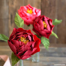 Gorgeous Red Crepe Paper Peony For Fall Lia Griffith Paper Flowers Paper Sunflowers Crepe Paper Flowers