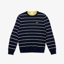 Mens Lacoste Live Striped Cotton Sweater