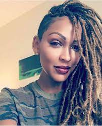 Megan Good Rockin The Faux Locs Shaved Side Hairstyles Braids With Shaved Sides Side Hairstyles