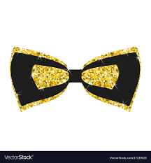 Gold Bow Tie Royalty Free Vector Image Vectorstock