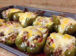 Ingredients 6 Medium Green Peppers 1 Lb Ground Beef 1 Chopped Onion 1 6 7 8 Ounce Box Of Rice A Ron Stuffed Peppers Stuffed Bell Peppers Bell Pepper Recipes