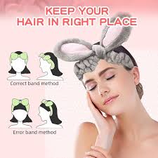 2 Stück Haarband Kosmetik Hasenohren Katzenohren, FUKPO Make Up Stirnbänder  Dusche Haarband Waschen Gesicht Kosmetisches Stirnband, Elastische Korallen  Fleece Haarbänder Damen Yoga Sport Spa Beauty : Amazon.de: Kosmetik
