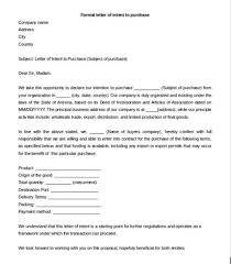 Letter Of Intent Template To Purchase Goods Formal Letter Of Intent To Purchase Letter Of Intent Formal Letter Template Business Letter Template
