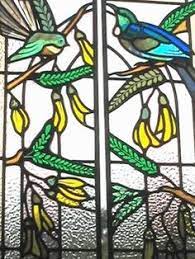 Stained Glass Panel With Nz Birds Tui And Fantail Stained Glass Birds Stained Glass Studio Stained Glass