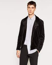 Zara Man Velvet Biker Jacket Bikerjacke Jacken Zara