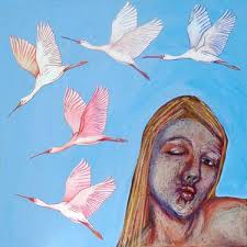 Cutie Pie Kissy Bird 1 Painting by Julia Wynn Safer