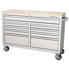 Husky 52 Inch 9 Drawer Mobile Work Bench In White The Home Depot Canada