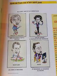 4 Magiciens Francais A L Honneur Francky Le Tricheur Eric Antoine Bernard Bilis Dani Lary Magicien Poker Dessin