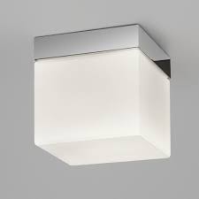 Astro 1292002 Sabina Square Chrome Frosted Glass 175mm Bathroom Ceiling Light Ideas4lighting Sku35202i4l