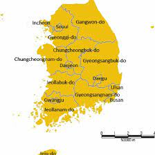 Surrounded by the t'aebaek and sobaek mountains and their spurs, it is the hottest province in south korea during the summer. Map Of Study Area South Korea Includes 16 Provinces Of Seoul A01 Download Scientific Diagram