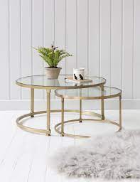 Glass nest coffee table should always look refreshing, unique and elegant, as that is where you would sit for a fresh cup of coffee and feel rejuvenated. Coco Nesting Round Glass Coffee Tables Glass Coffee Table Decor Round Glass Coffee Table Round Coffee Table Decor