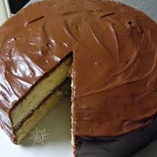 Old Fashioned Yellow Cake W Chocolate Frosting Recipe Recipe Chocolate Frosting Recipes Chocolate Fudge Frosting Frosting Recipes