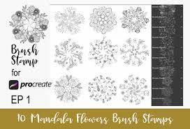 Download 10 Procreate Brushes Stamp Mandala Ep1 Graphic By Alyviaskye Creative Fabrica SVG Cut Files