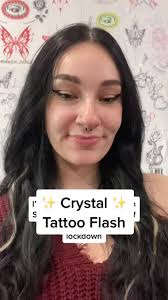 Crystal and Flower Tattoo Design