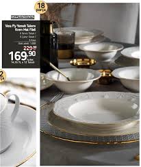 Leonberg 83 parça yemek takımı bant dekor 866. Kutahya Porselen Vera Fly Yemek Takimi Krem Mat Fileli 18 Parca Indirimde Market