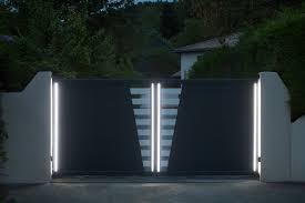 Portail Battant A Led Pour Un Effet Saisissant Cloture Maison Design De Porte Moderne Portail