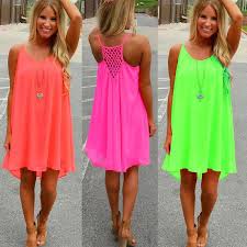 Hot Hot Hot Cool Chiffon Summer Dress In 3 Neon Color Options Plus Size Available Chiffon Summer Dress Beach Dresses Summer Summer Dresses For Women