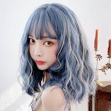 Japanese Wavy Blue Wig Se20271 Japanese Short Hair Japanese Hairstyle Short Blue Hair