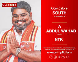 Find the coimbatore (south) mla election results live updates, candidates list in 2021 tamil nadu assembly elections, the total percentage of voters in coimbatore (south) assembly constituency was recorded as 60.72 percent. Ntk S A Abdul Wahab To Contest In Coimbatore South Assembly Constituency Simplicity