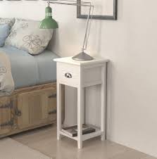 Small White Bedside Table Lamp Phone Stand 1 Storage Drawer Bedroom Furniture Small White Bedside Table Small Vintage Bedside Table Small Bedside Table