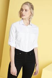 Welcome to h&m, your shopping destination for fashion online. Women S Long Sleeve Roll Up Shirt White