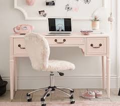 Brushed Nickel Base Round Upholstered Kids Desk Chair Pottery Barn Kids Desk For Girls Room Cute Desk Chair Pottery Barn Kids Desk