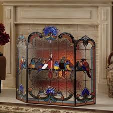 Birds On A Wire Stained Glass Pattern Birds On A Wire Stained Glass Fireplace Screen Glass Fireplace Screen Glass Fireplace Stained Glass Fireplace Screen