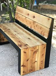 Diy Modern Bench With Back The Awesome Orange Wood Bench Outdoor Diy Bench Outdoor Wooden Bench Diy