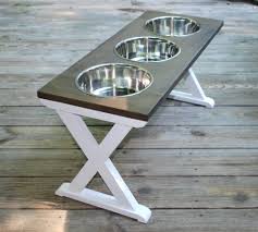 Extra Large Elevated Dog Bowl Stand 3 Bowls Farmhouse Etsy Dog Bowl Stand Raised Dog Feeder Dog Bowls