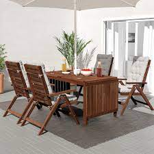 Ikea acacia wood outdoor furniture. Applaro Drop Leaf Table Outdoor Brown Stained Brown Ikea