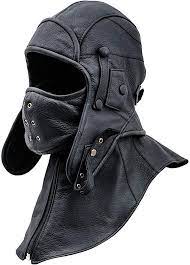 Sterkowski Genuine Leather Aviator Trapper Cap With Mask And Collar Us 6 3 4 Black Mens Aviators Aviator Cap Mens Fashion