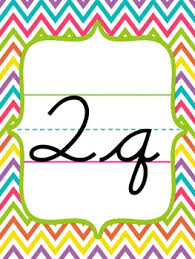 Dnealian Cursive Alphabet Chart Chevron Brights
