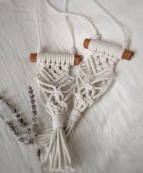 Car Accessories Boho Decor Mini Macrame Hanging For Rear Etsy In 2020 Mirror Car Accessories Boho Car Accessories Rear View Mirror Accessories