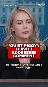 White House press secretary Karoline Leavitt addressed President Trump's  recent comment, calling a reporter “piggy” then telling her to be “quiet”  after she asked him about his name being mentioned in emails