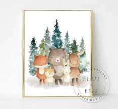 Woodland Nursery Nursery Prints Boy Nursery Print Nursery Etsy Nursery Wall Art Printable Nursery Prints Boy Nursery Decor Prints